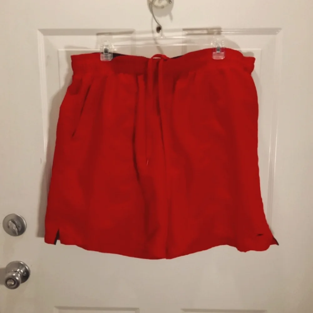 Speedo Red Swim Trunks With Pockets in front Sz L